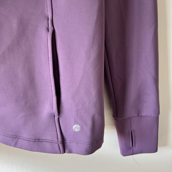 Apana Women's Activewear Full Zip Jacket Purple Thumb Holes Pockets Lounge - Picture 3 of 4